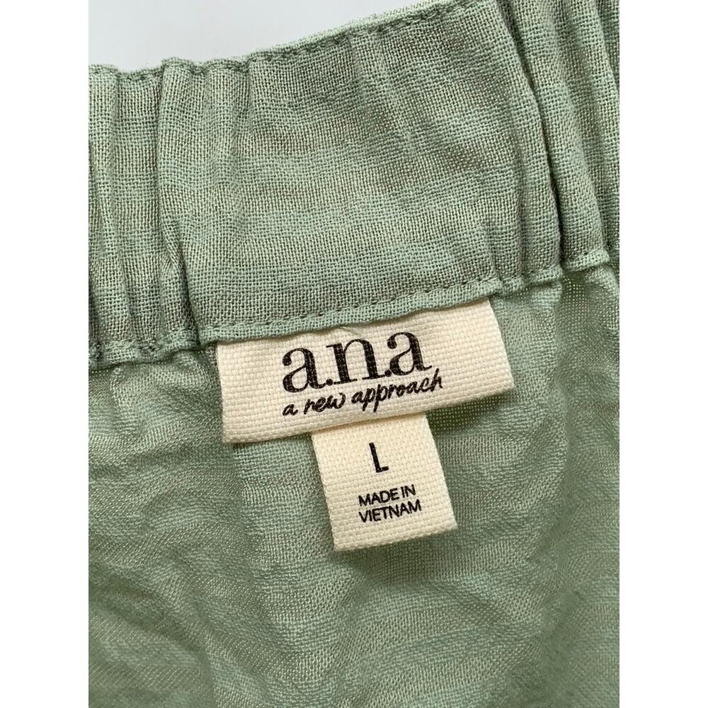 A.N.A A NEW APPROACH Women's Green Tie-Sleeve Cotton-Blend Tank Top SZ L - Picture 5 of 10